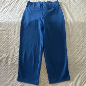 Lands' End Pants Starfish Mid Rise Elastic Waist Pull On Crop Pants Teal XS